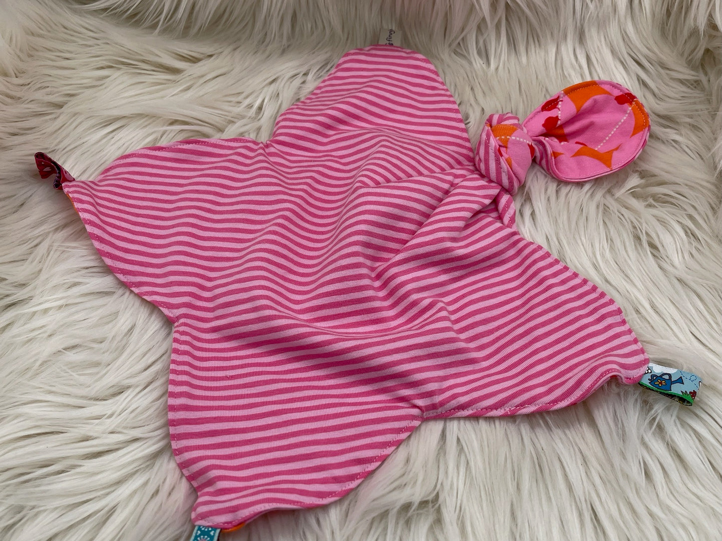 Schmusetuch Vögel rosa