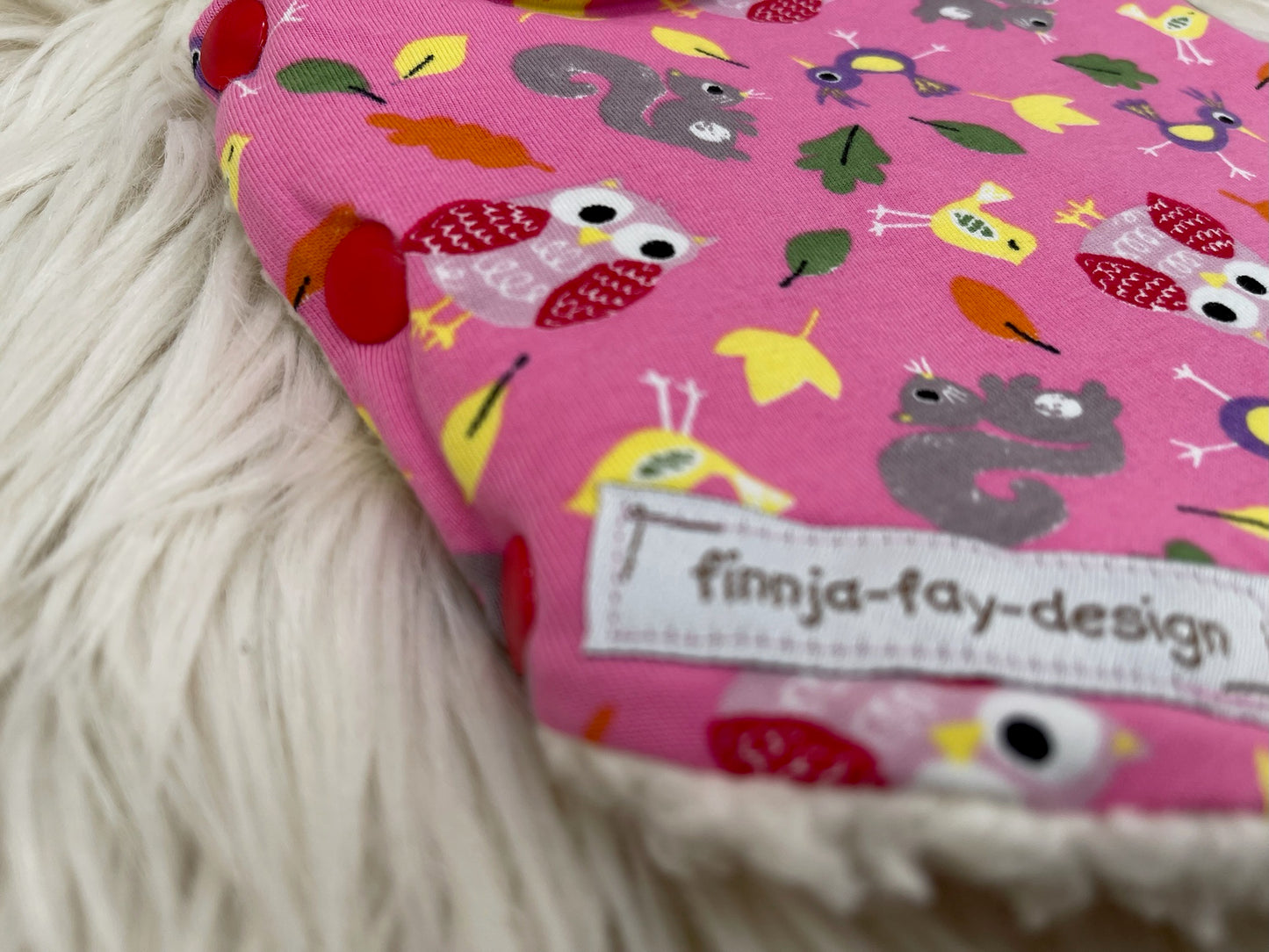 Halssocke Halsloop Waldtiere rosa