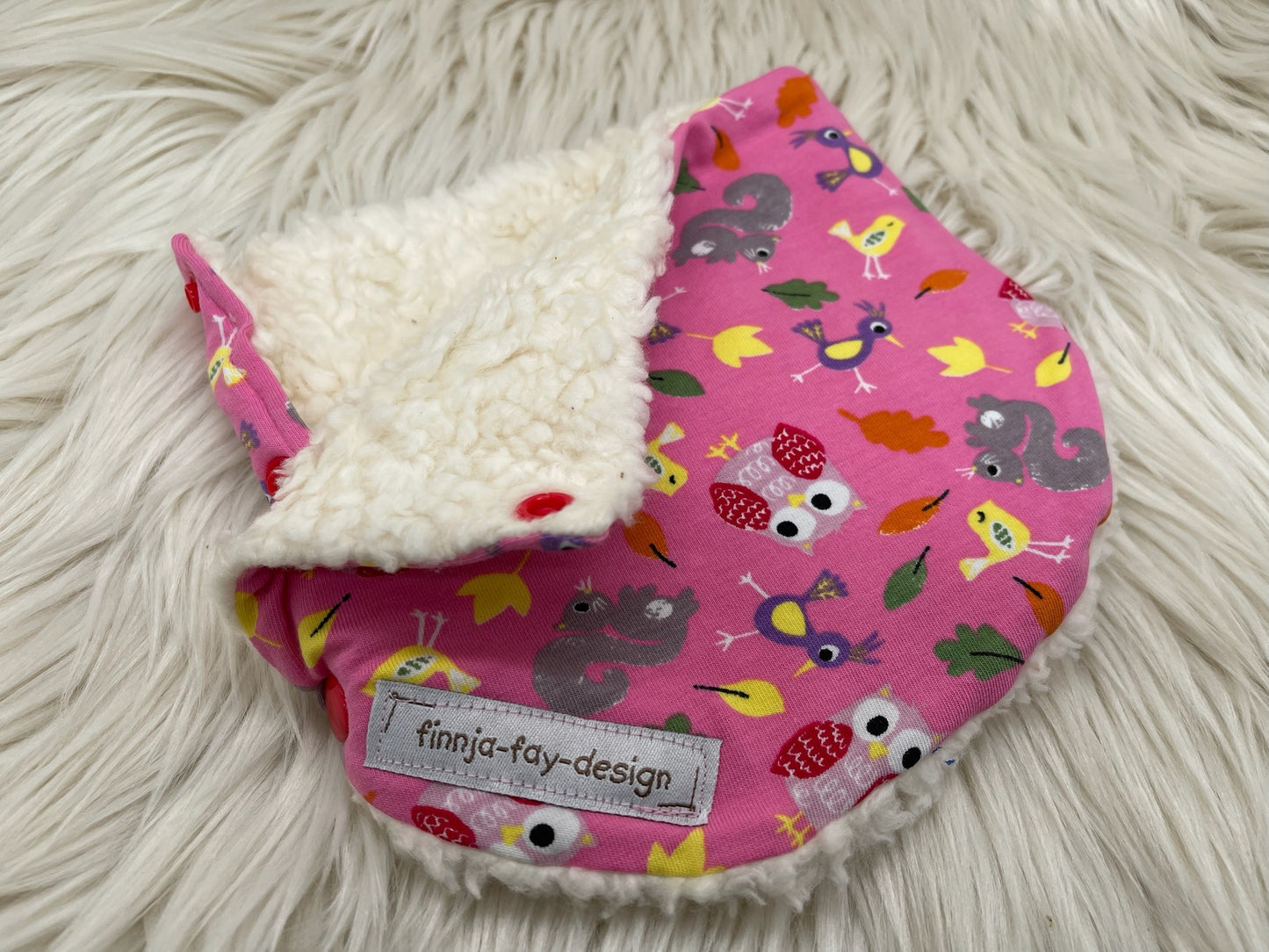 Halssocke Halsloop Waldtiere rosa