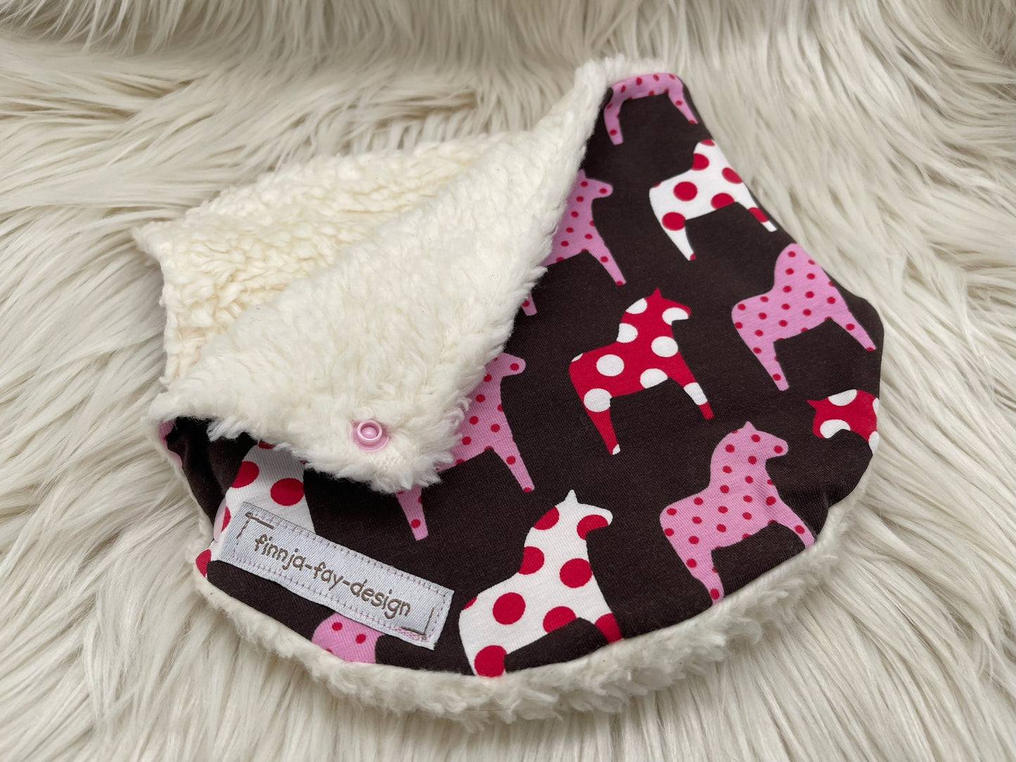 Halssocke Halsloop Pferde braun/rosa