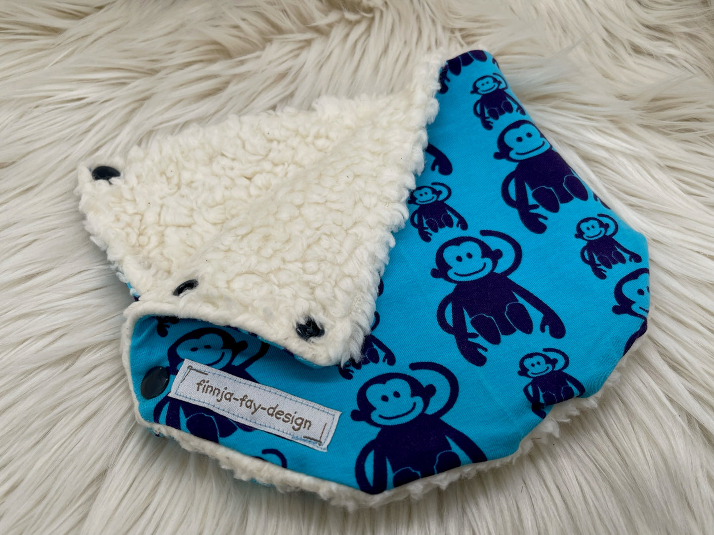 Halssocke Halsloop Affen blau KU 38/43 44/48