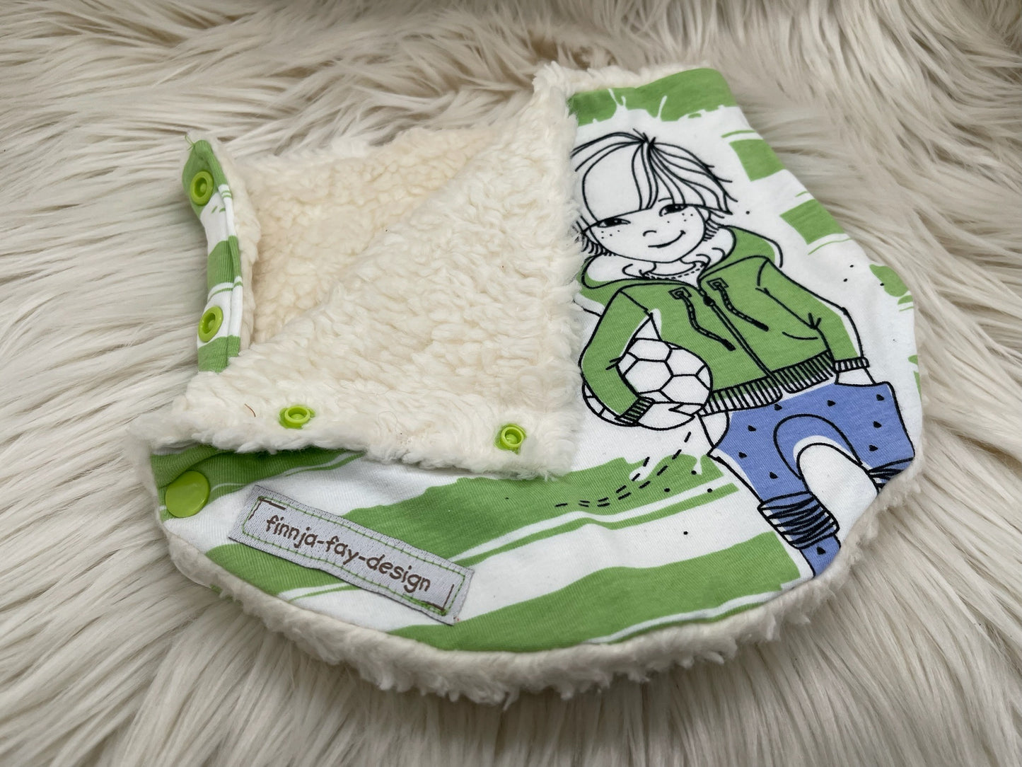 Halssocke Halsloop Fußballspieler grün/weiss gestreift KU 49/53