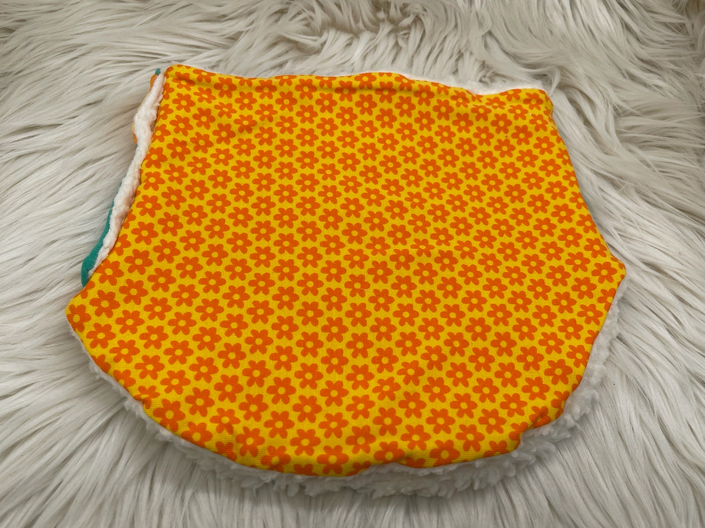 Halssocke Halsloop Retro Blumen gelb/grün KU 49/53