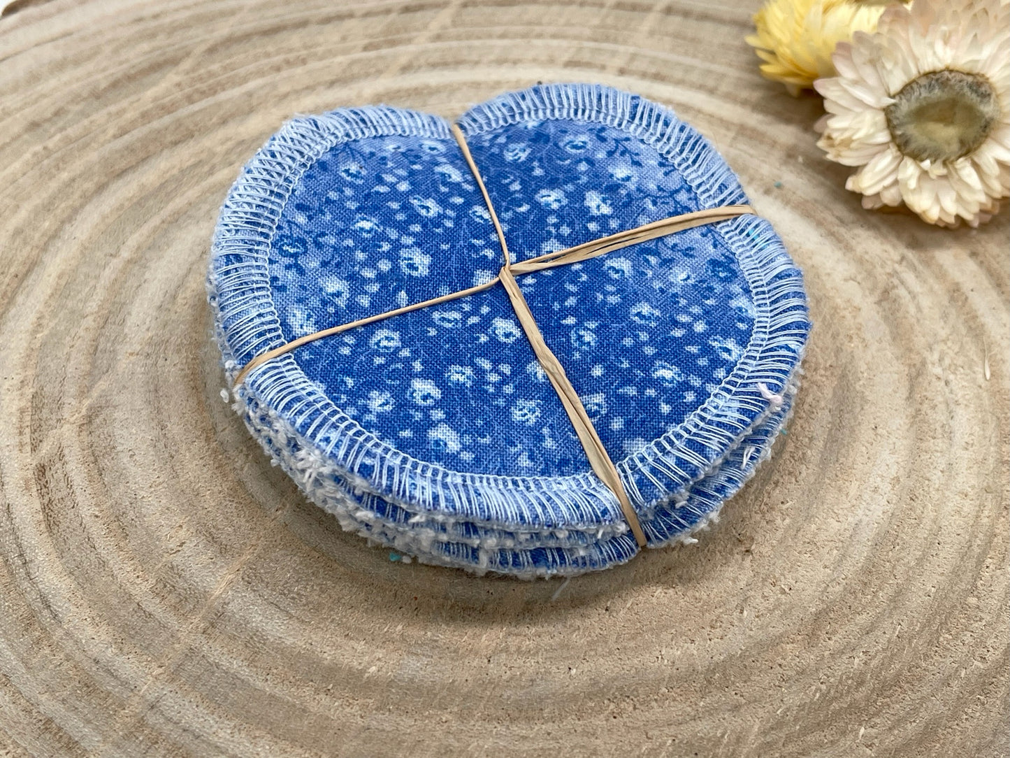 5 waschbare Abschminkpads Tropfen blau