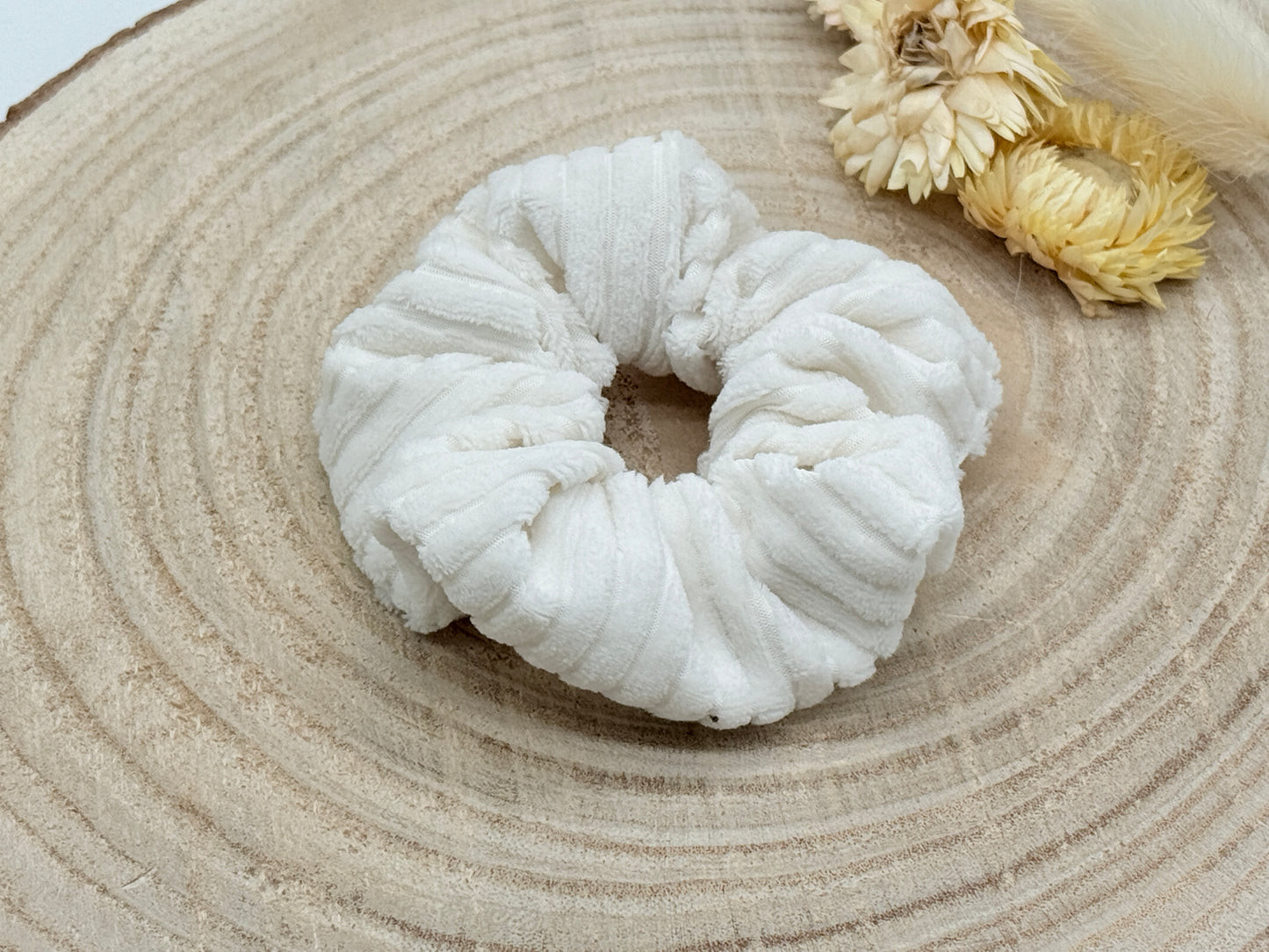 Soft Cord Scrunchie Haargummi uni weiß