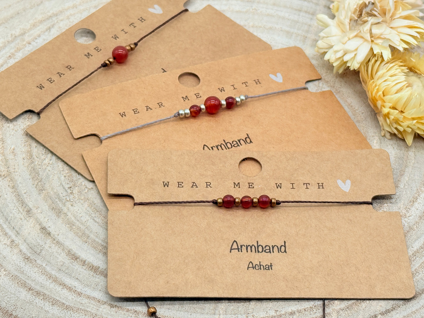 Freundschaftsarmband Makramee Halbedelstein Armband Achat