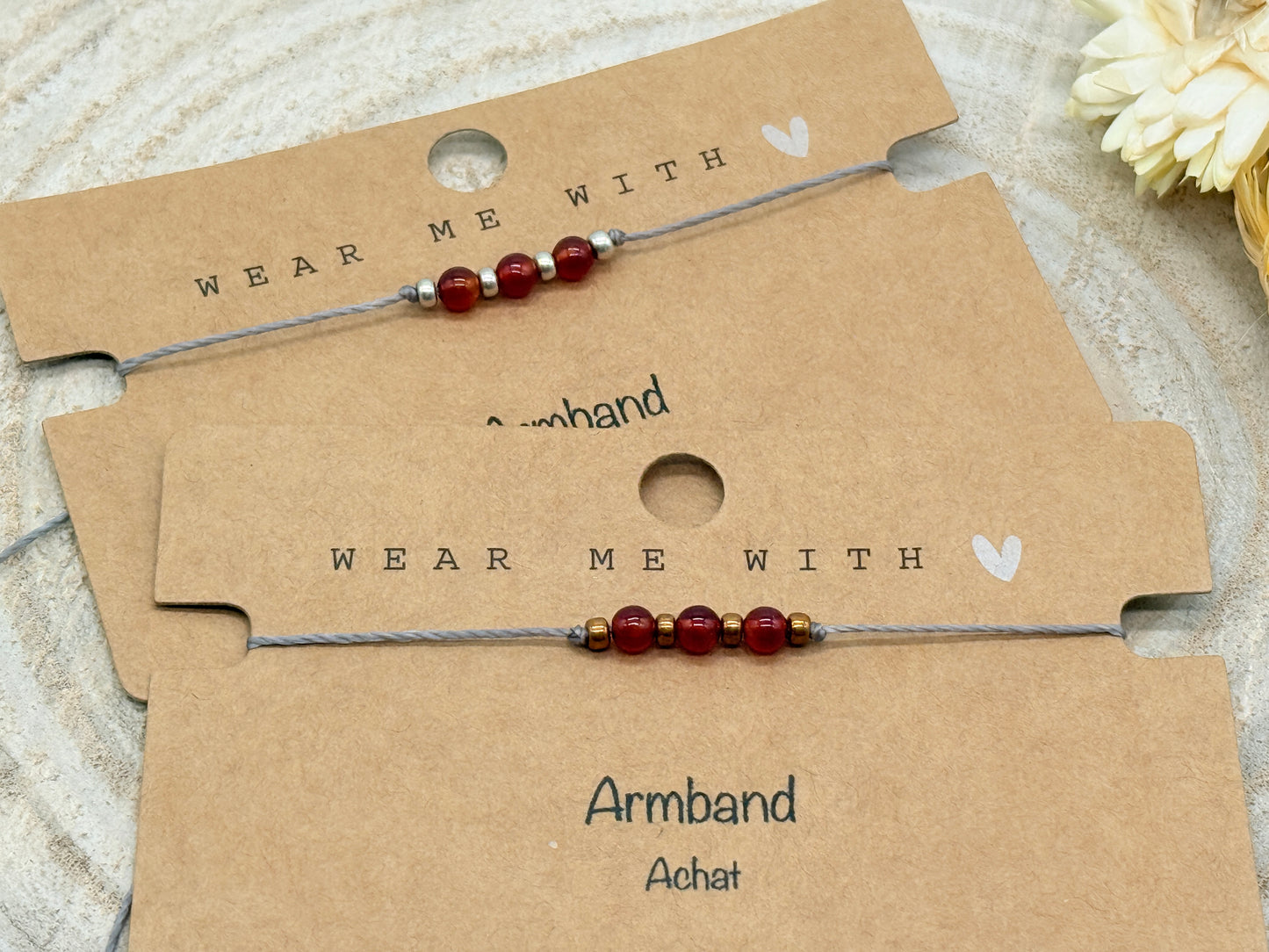 Freundschaftsarmband Makramee Halbedelstein Armband Achat