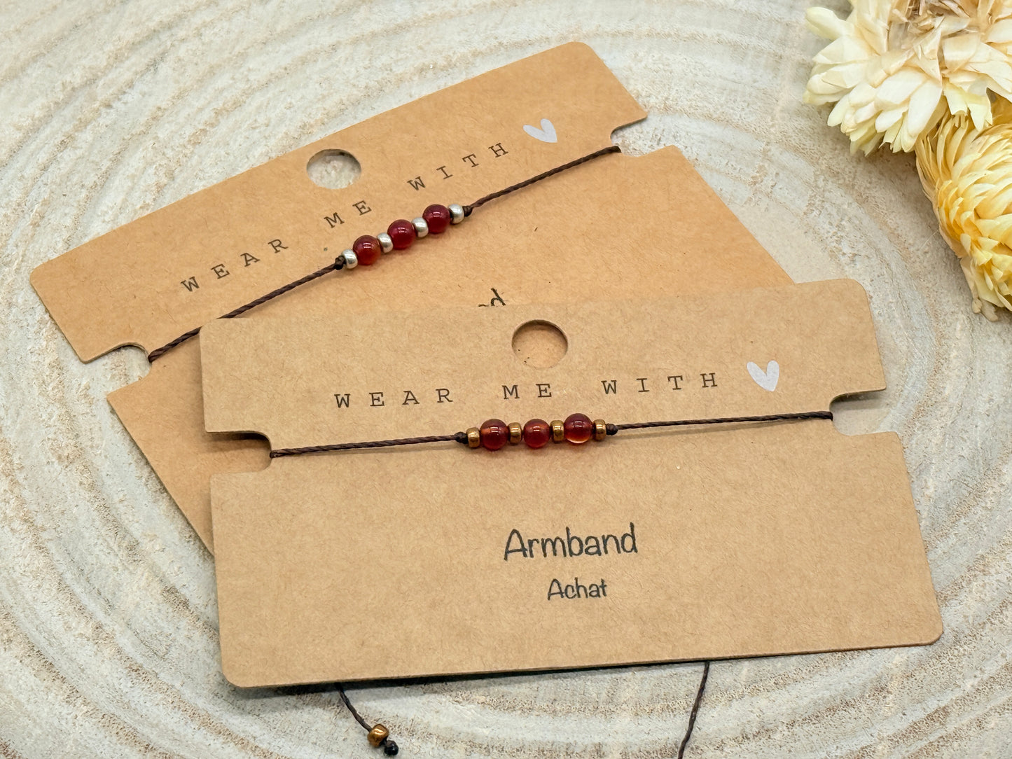 Freundschaftsarmband Makramee Halbedelstein Armband Achat