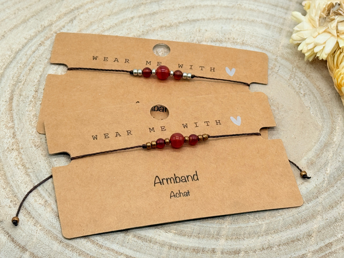 Freundschaftsarmband Makramee Halbedelstein Armband Achat