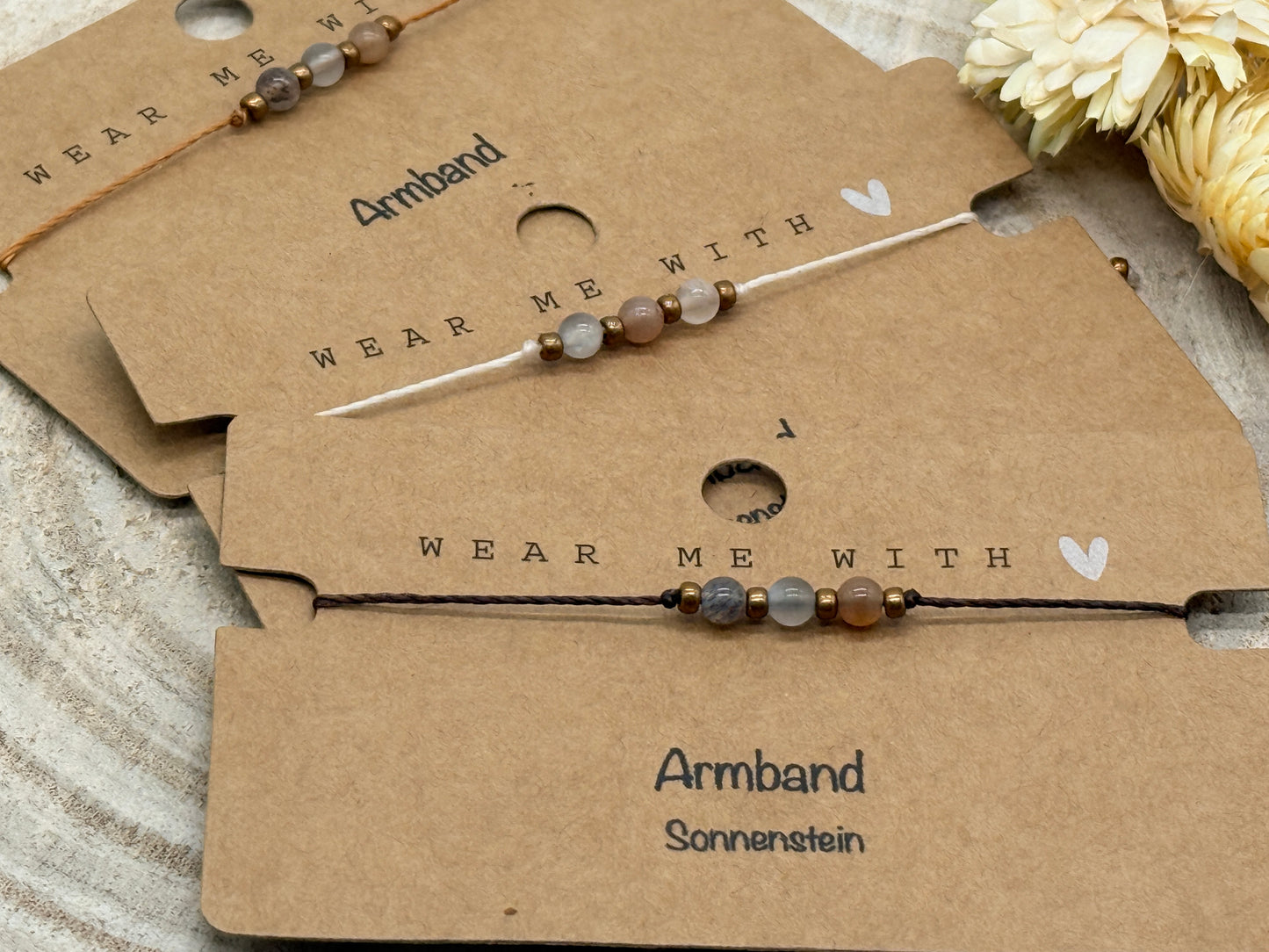 Freundschaftsarmband Makramee Halbedelstein Armband Sonnenstein