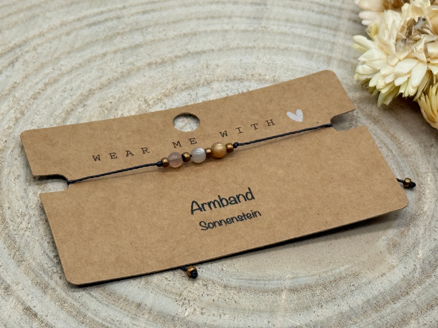 Freundschaftsarmband Makramee Halbedelstein Armband Sonnenstein