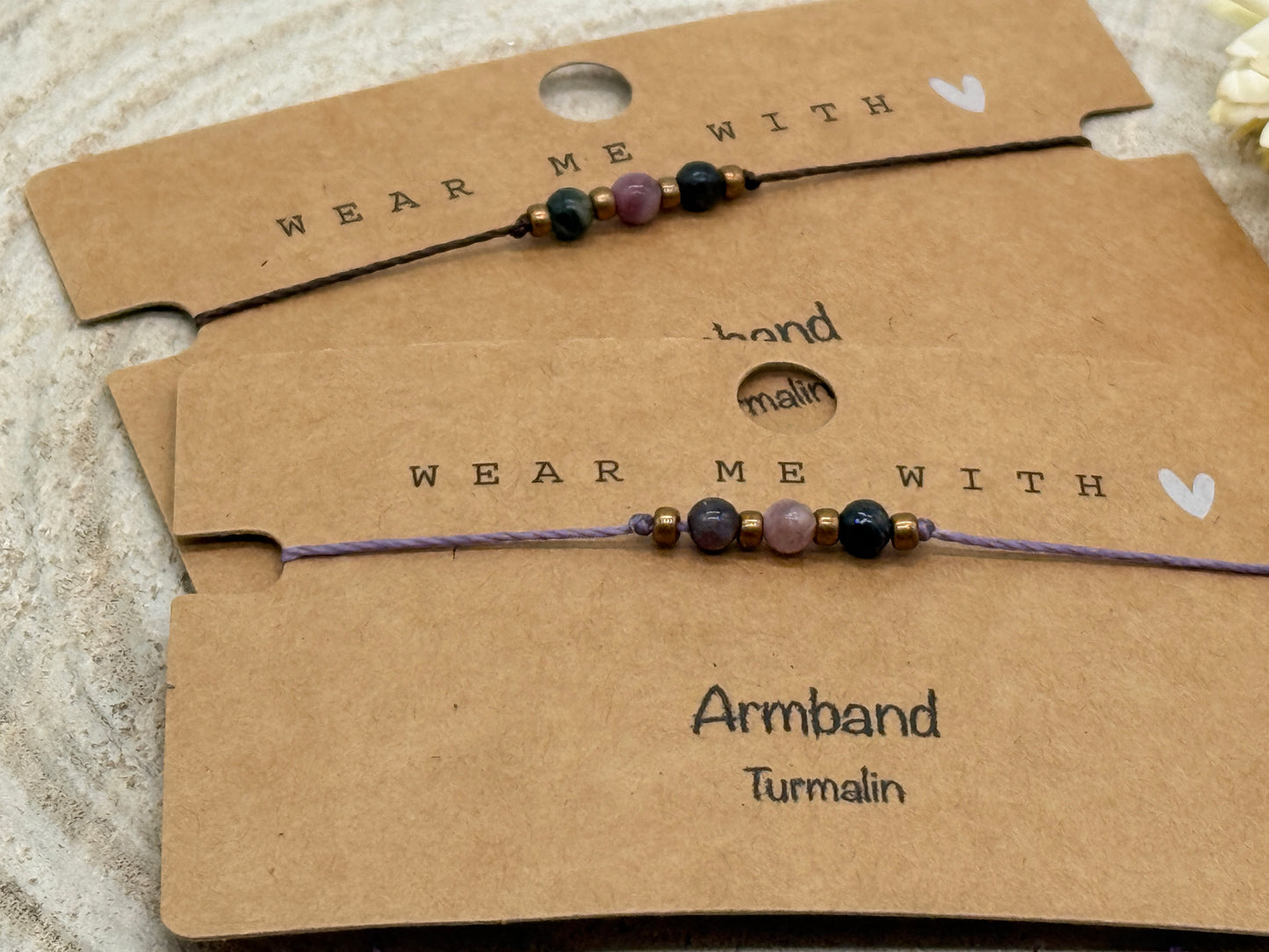 Freundschaftsarmband Makramee Halbedelstein Armband Turmalin