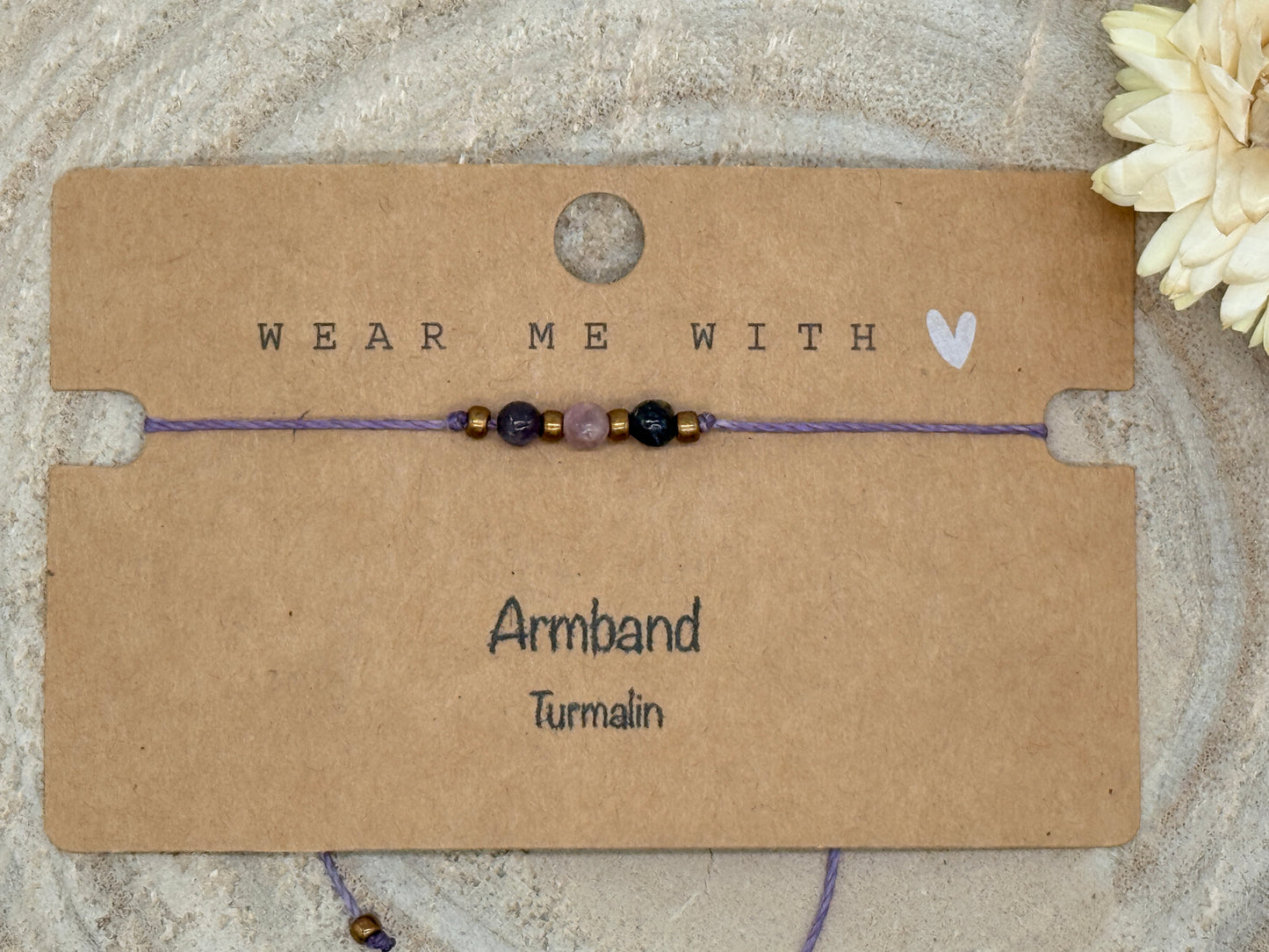 Freundschaftsarmband Makramee Halbedelstein Armband Turmalin