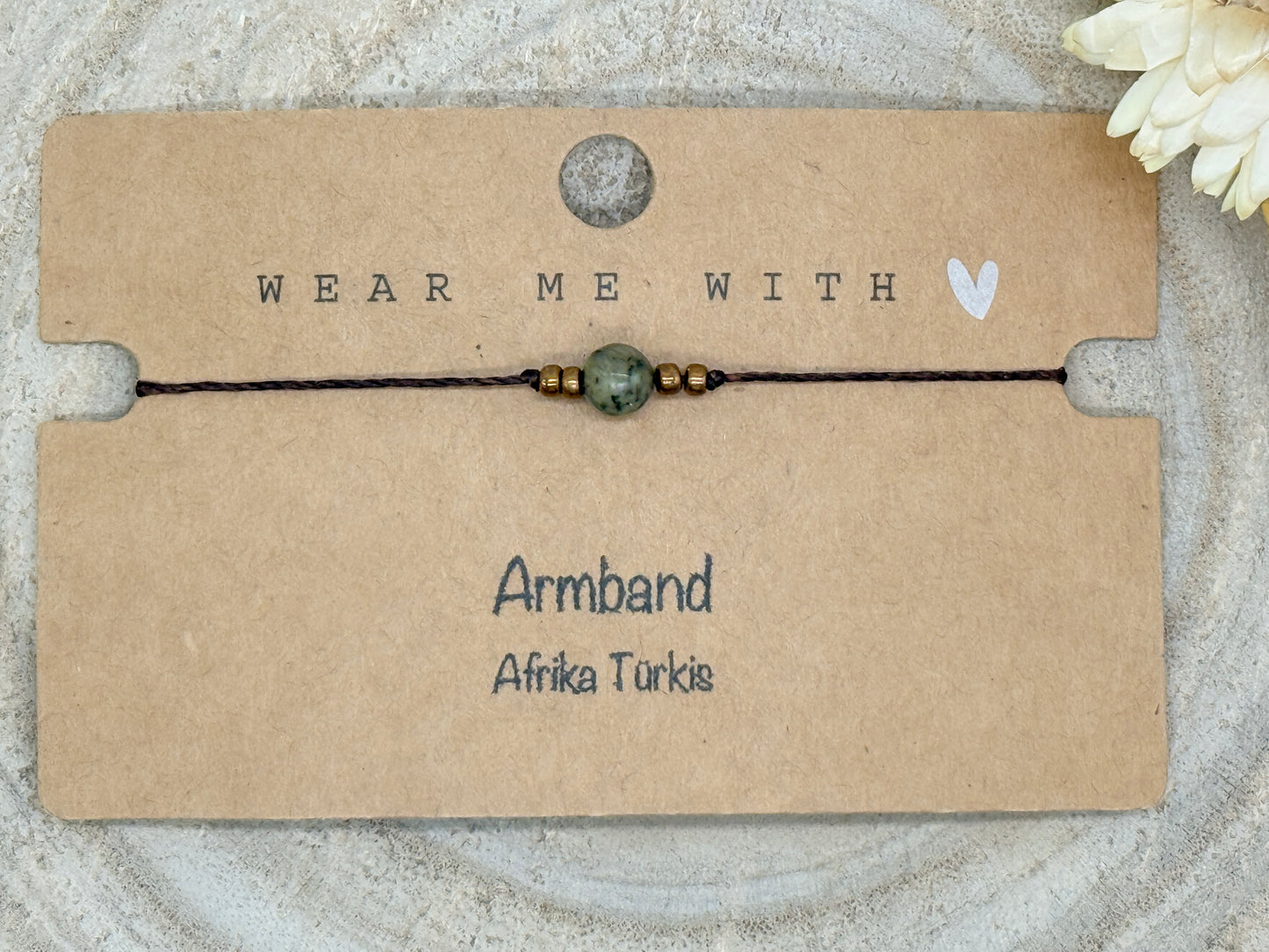 Freundschaftsarmband Makramee Halbedelstein Armband Afrika. Türkis