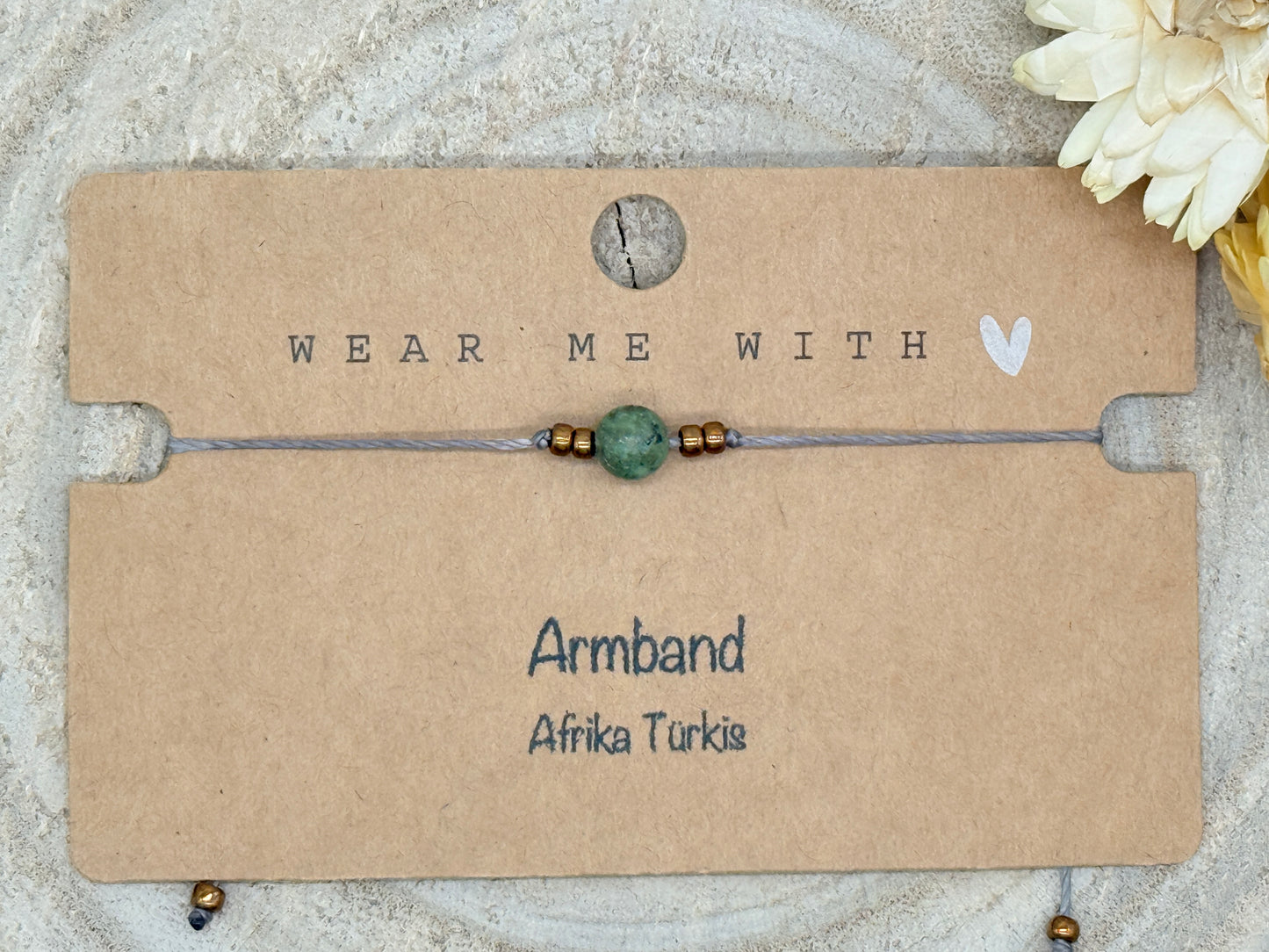 Freundschaftsarmband Makramee Halbedelstein Armband Afrika. Türkis