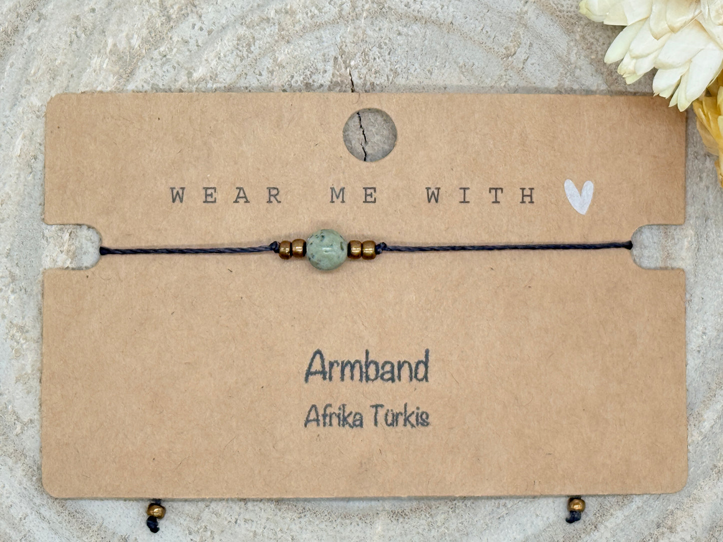 Freundschaftsarmband Makramee Halbedelstein Armband Afrika. Türkis