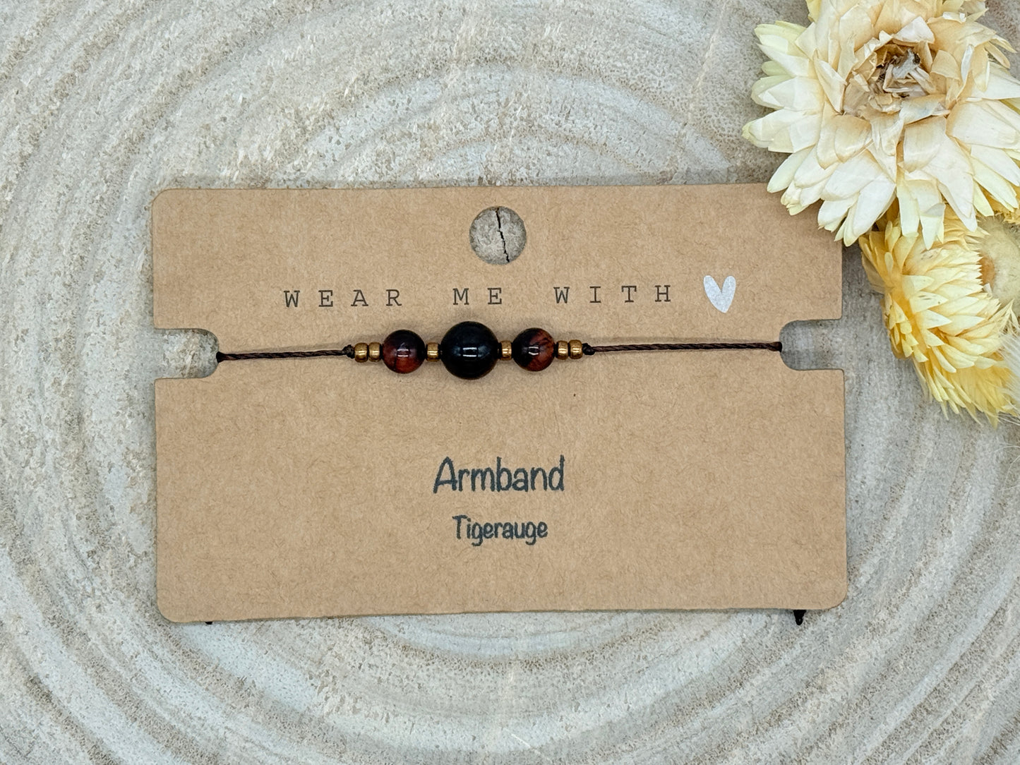 Freundschaftsarmband Makramee Halbedelstein Armband Tigerauge