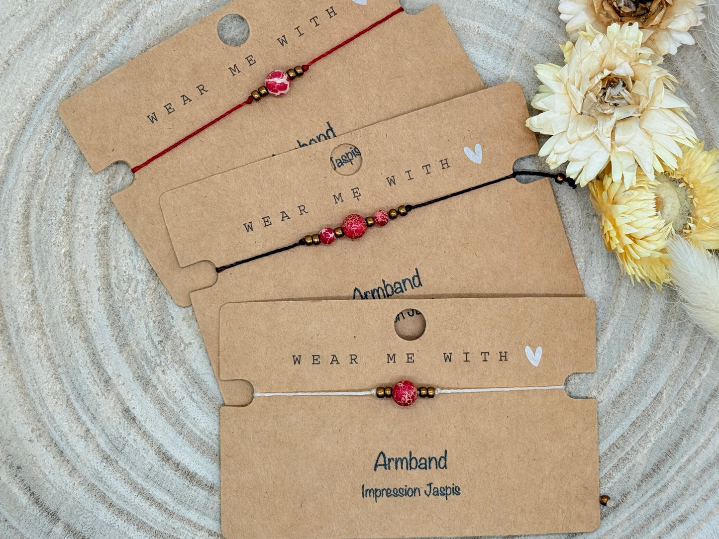 Freundschaftsarmband Makramee Halbedelstein Armband Impression Jaspis