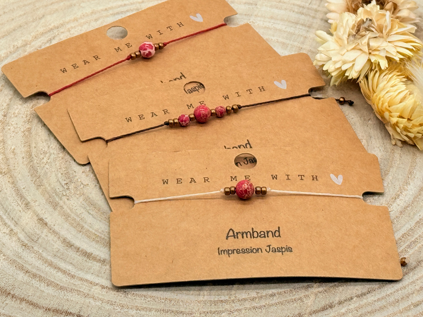 Freundschaftsarmband Makramee Halbedelstein Armband Impression Jaspis