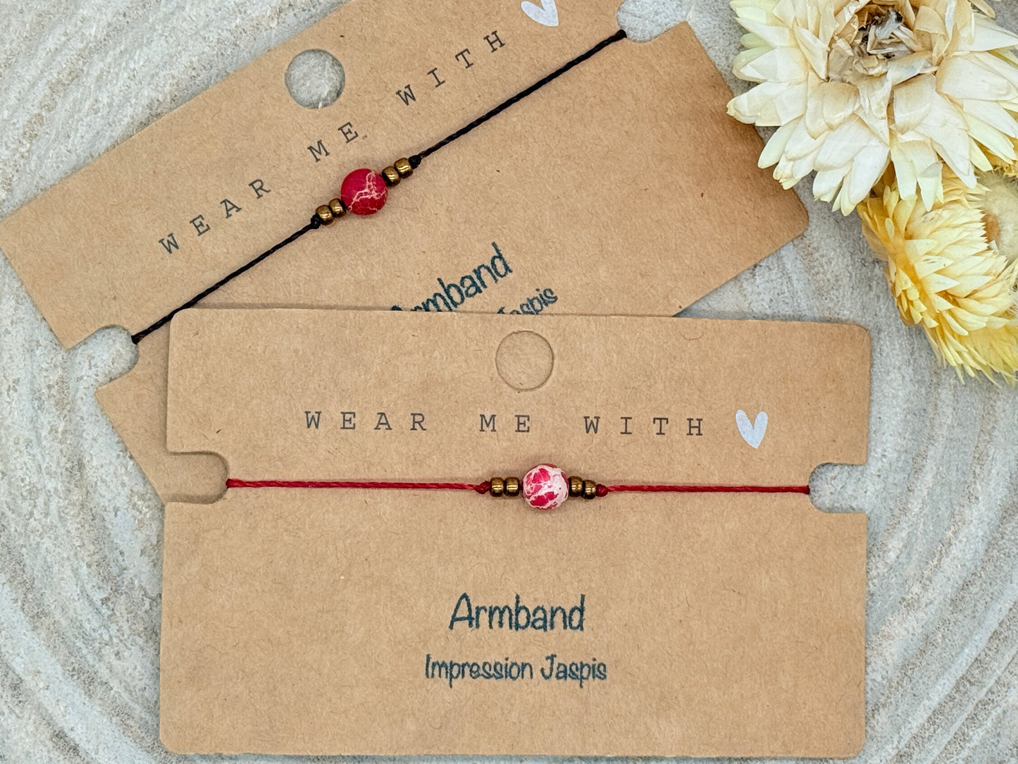 Freundschaftsarmband Makramee Halbedelstein Armband Impression Jaspis