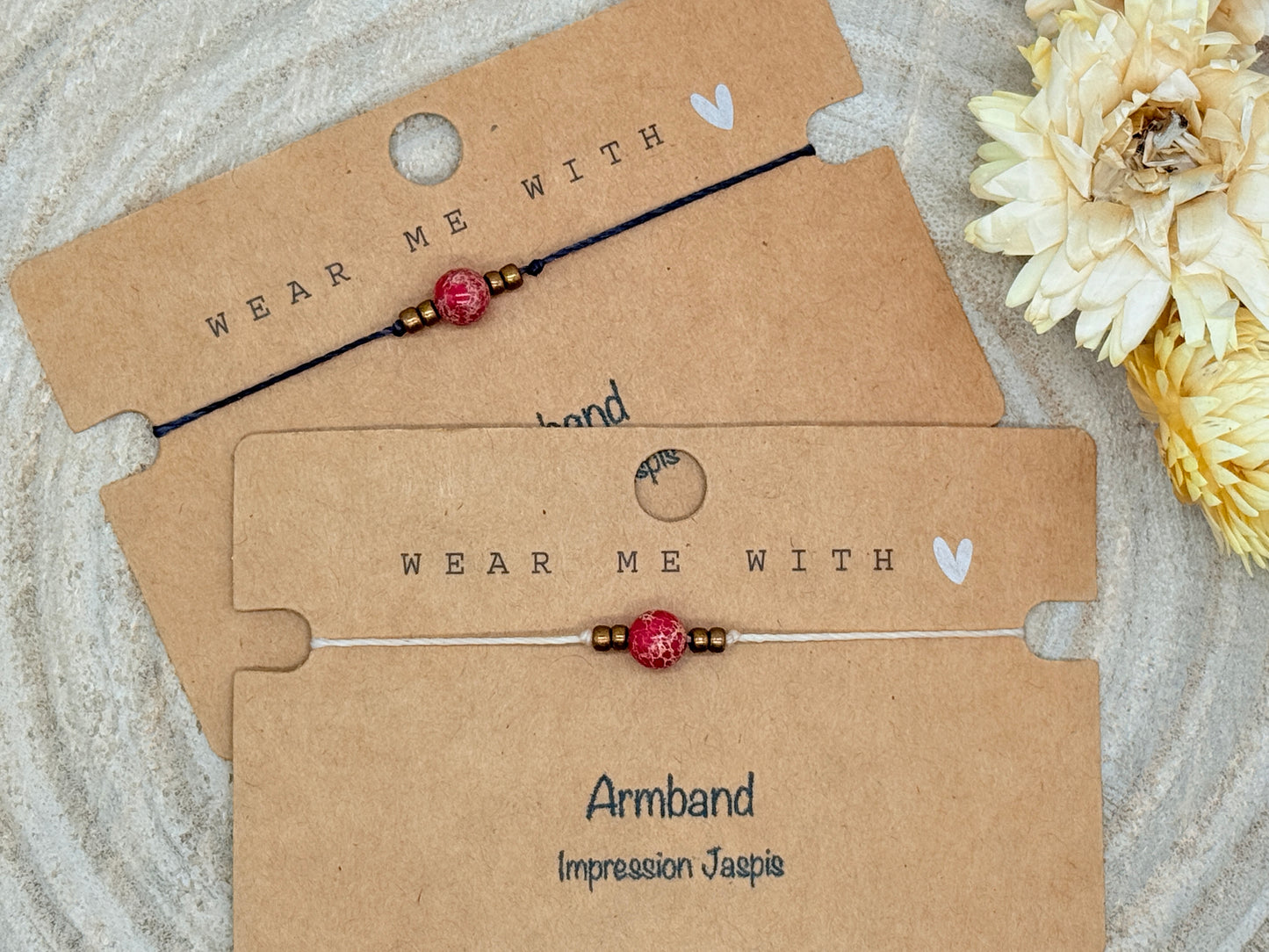 Freundschaftsarmband Makramee Halbedelstein Armband Impression Jaspis