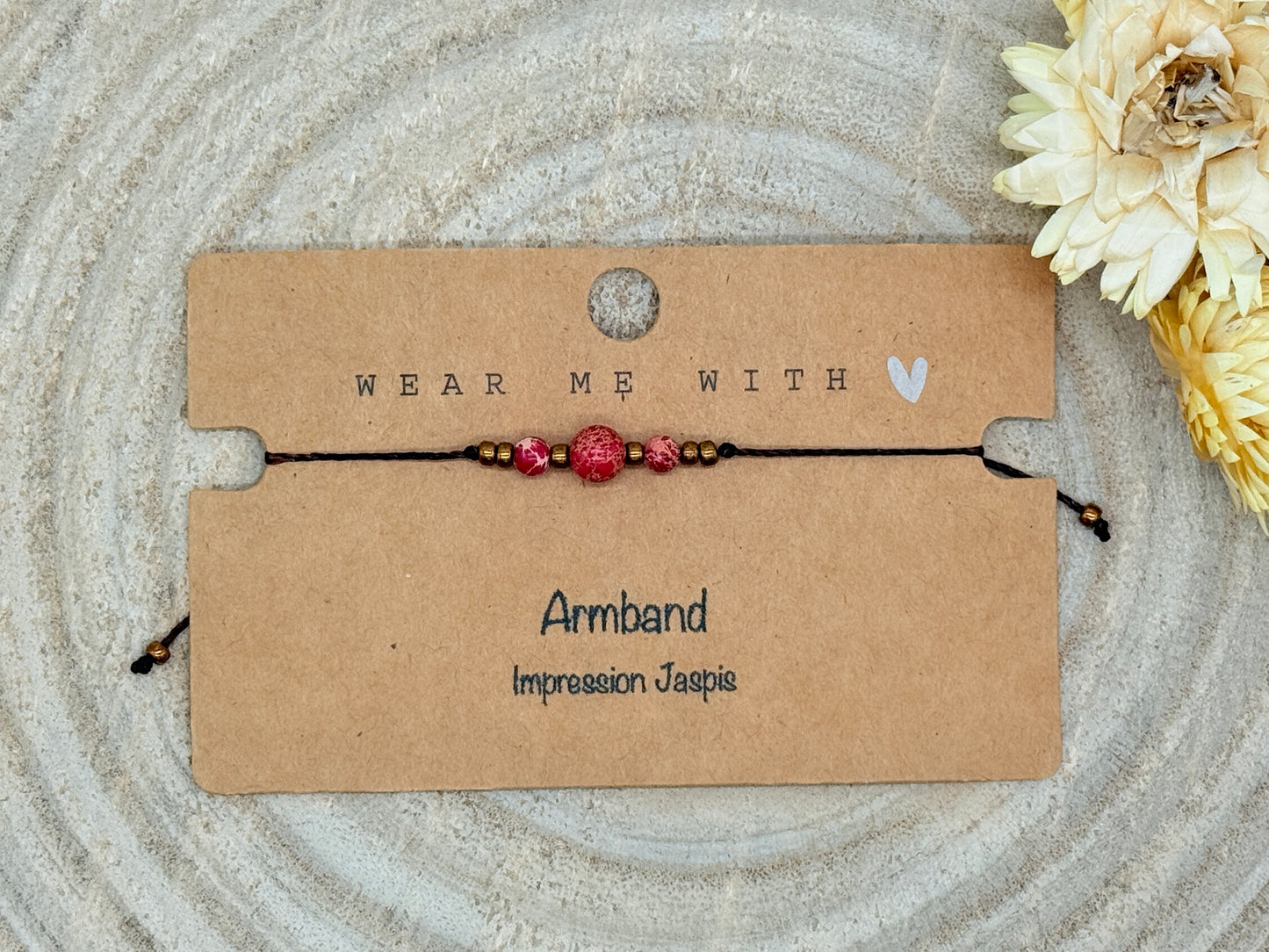 Freundschaftsarmband Makramee Halbedelstein Armband Impression Jaspis