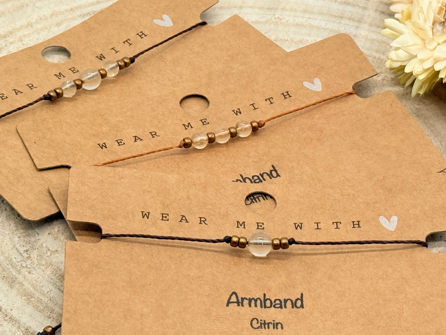 Freundschaftsarmband Makramee Halbedelstein Armband Citrin