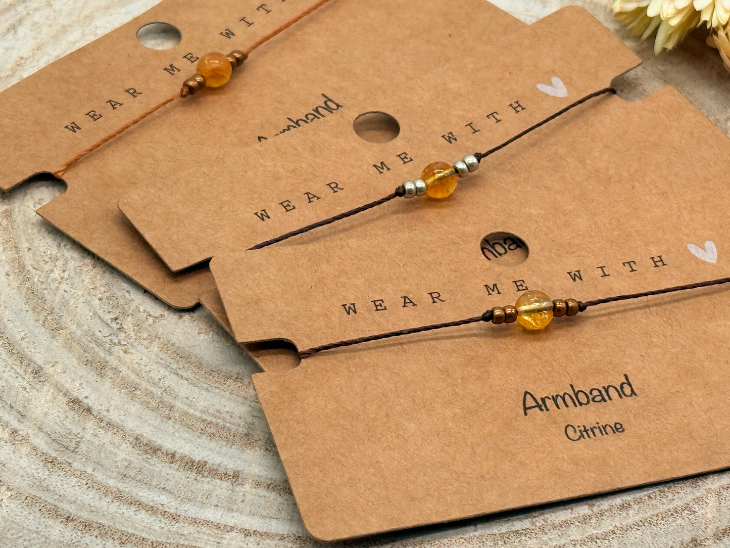 Freundschaftsarmband Makramee Halbedelstein Armband Citrine