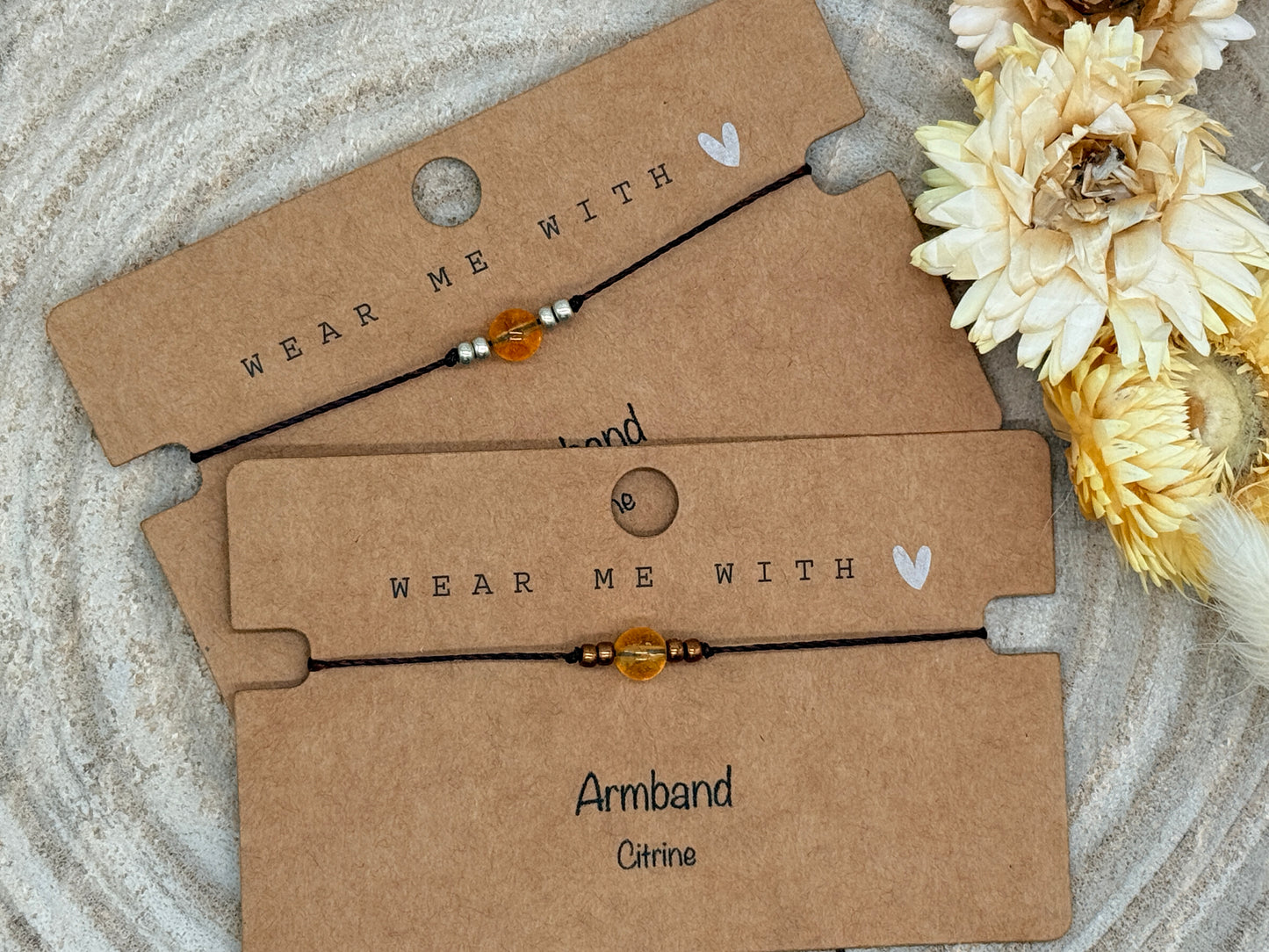 Freundschaftsarmband Makramee Halbedelstein Armband Citrine