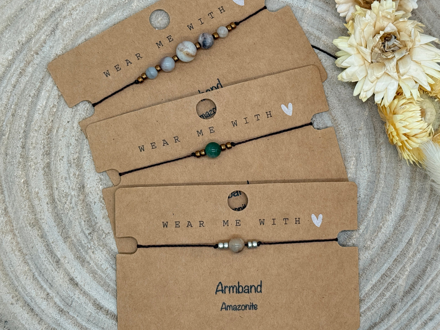 Freundschaftsarmband Makramee Halbedelstein Armband Amazonite