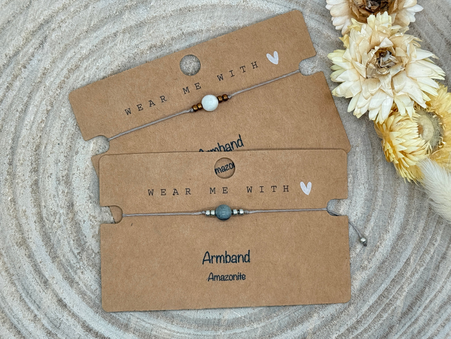 Freundschaftsarmband Makramee Halbedelstein Armband Amazonite