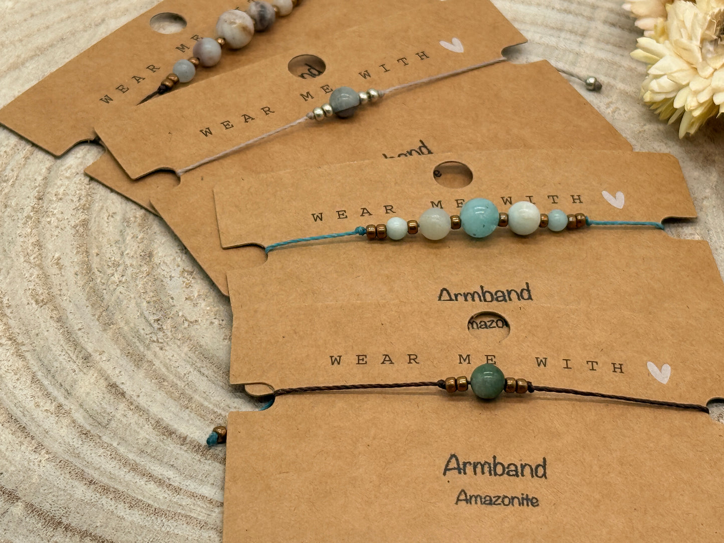 Freundschaftsarmband Makramee Halbedelstein Armband Amazonite