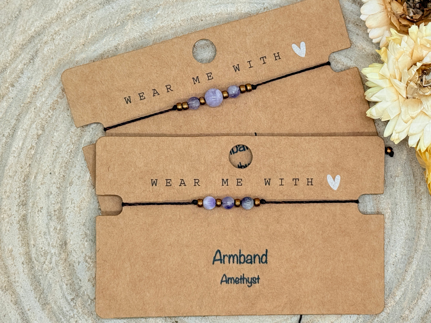 Freundschaftsarmband Makramee Halbedelstein Armband Amethyst