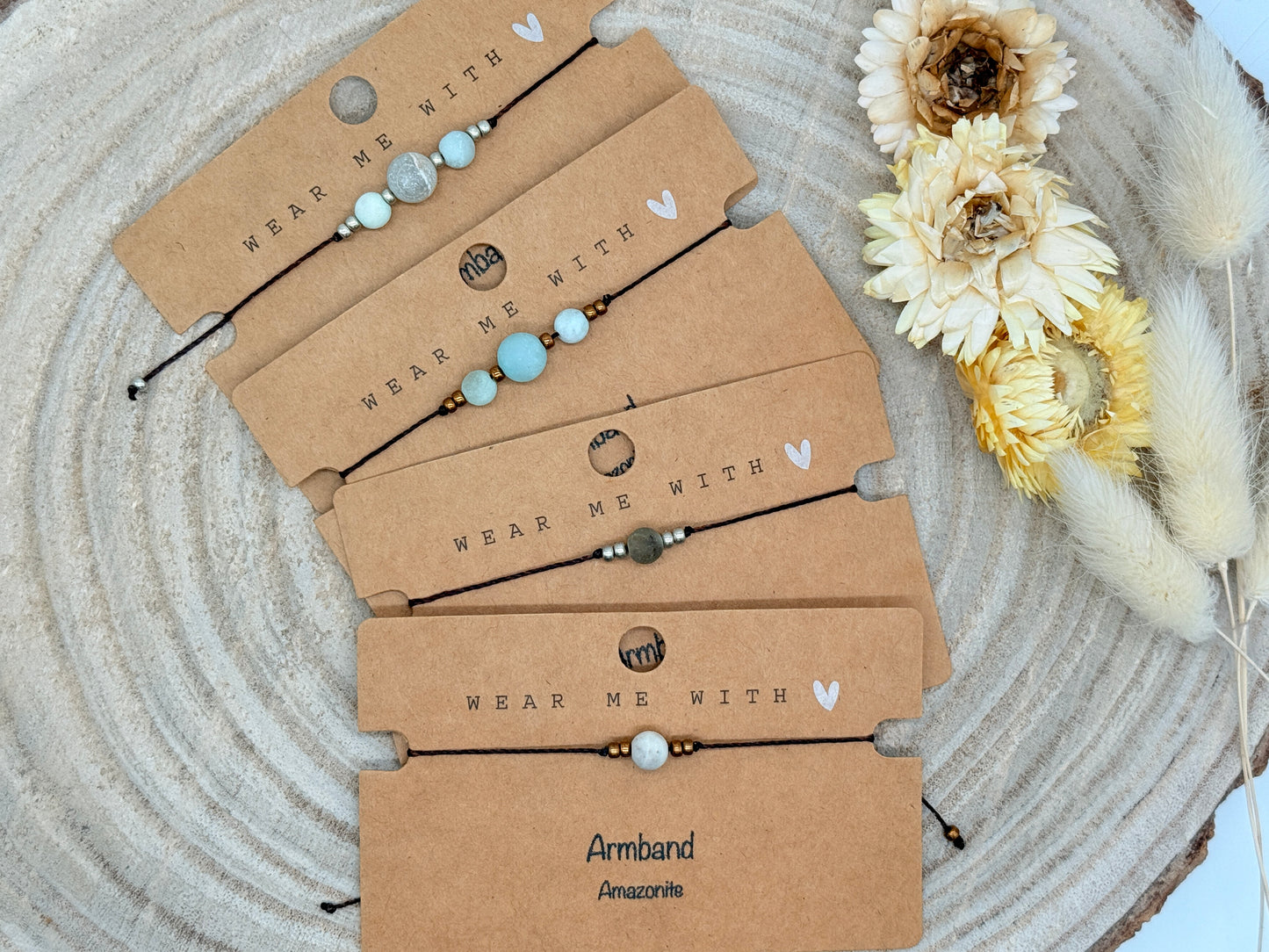 Freundschaftsarmband Makramee Halbedelstein Armband Amazonite