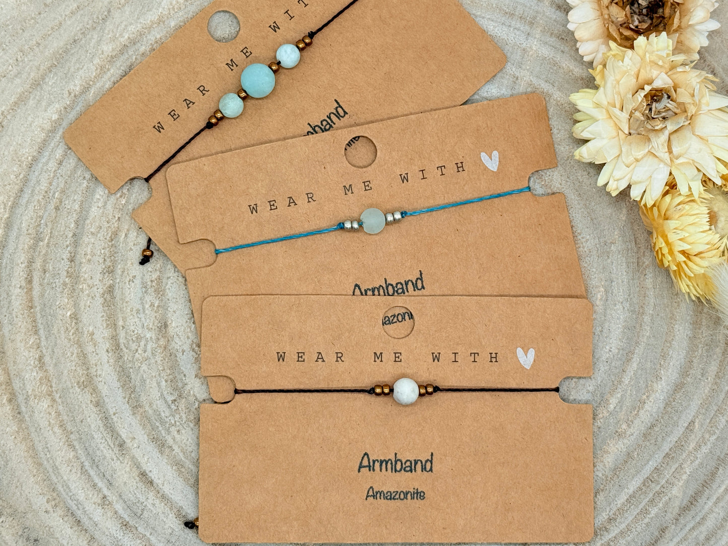 Freundschaftsarmband Makramee Halbedelstein Armband Amazonite