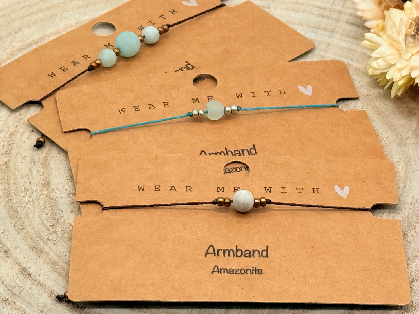 Freundschaftsarmband Makramee Halbedelstein Armband Amazonite