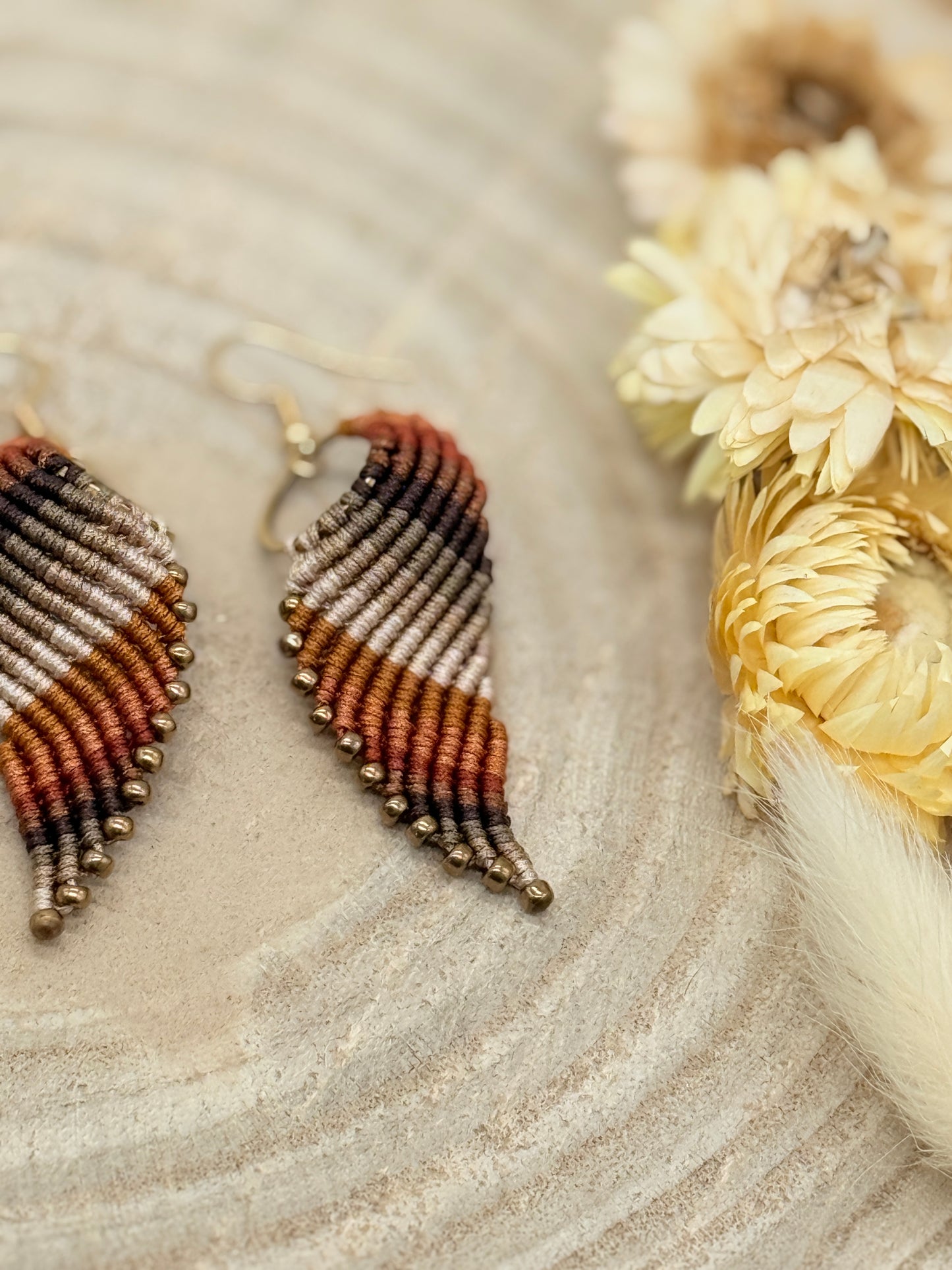 Makramee Ohrring Ohrhänger Wings autumn (1 Paar)