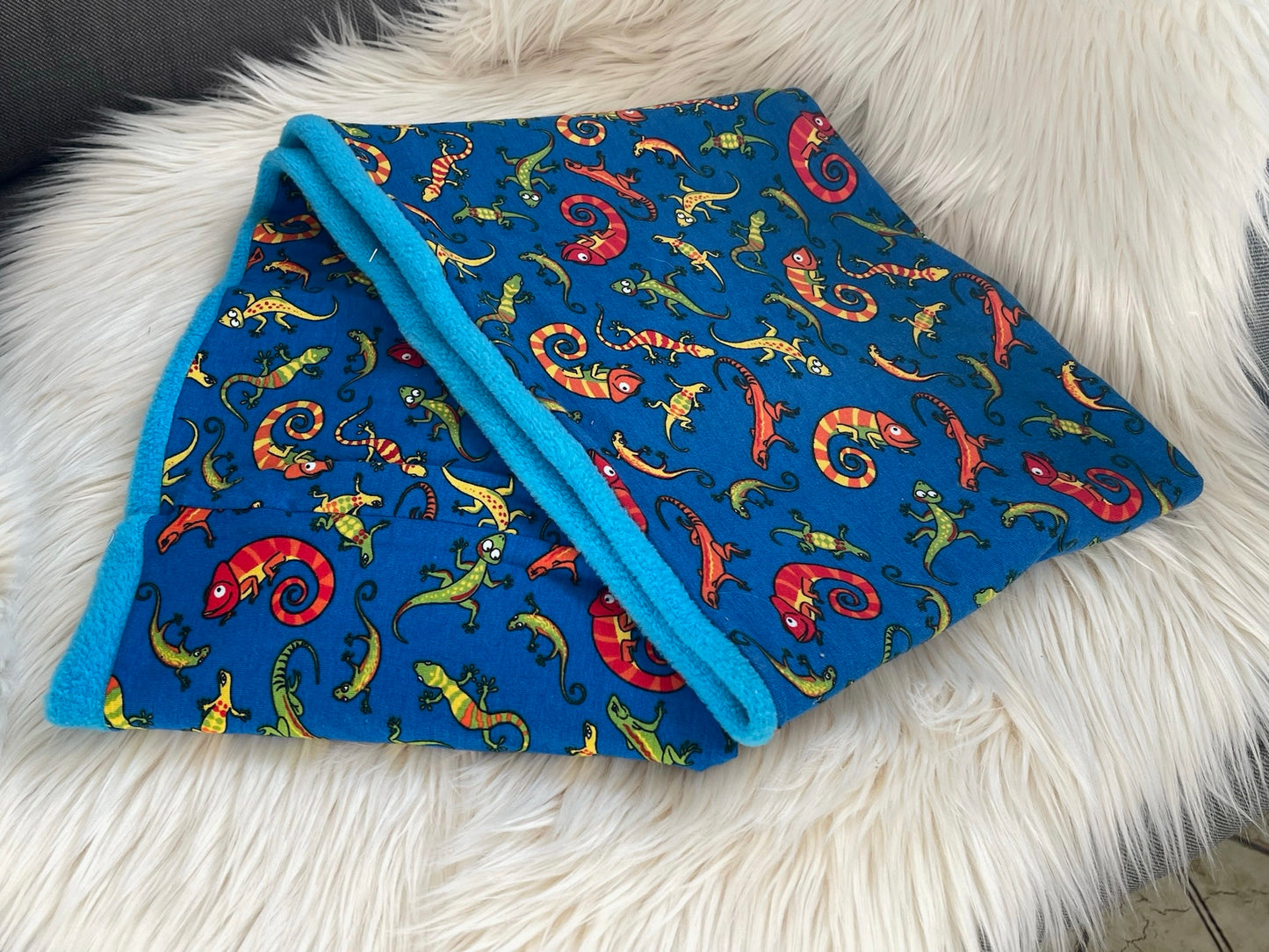 Loop mit Fleece Chamäleon blau ca. 140cm