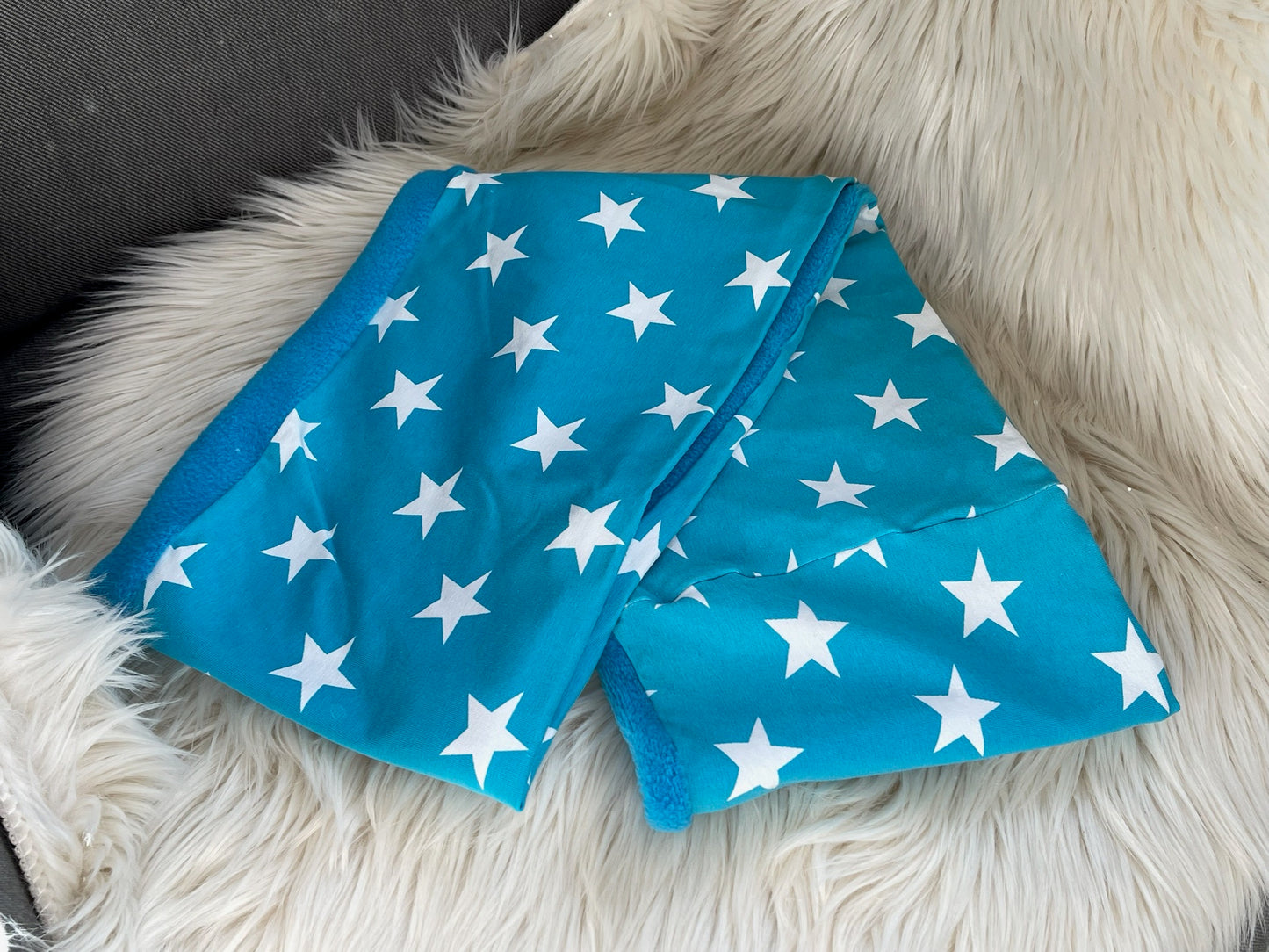 Loop mit Fleece Sterne blau ca. 140cm