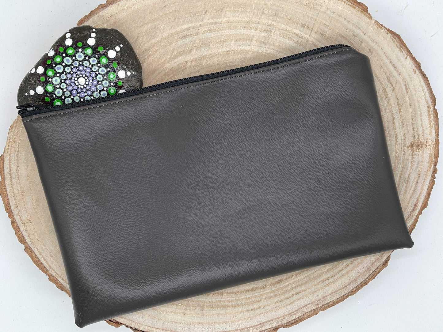 Stylische Federtasche Stifttasche Monster grau