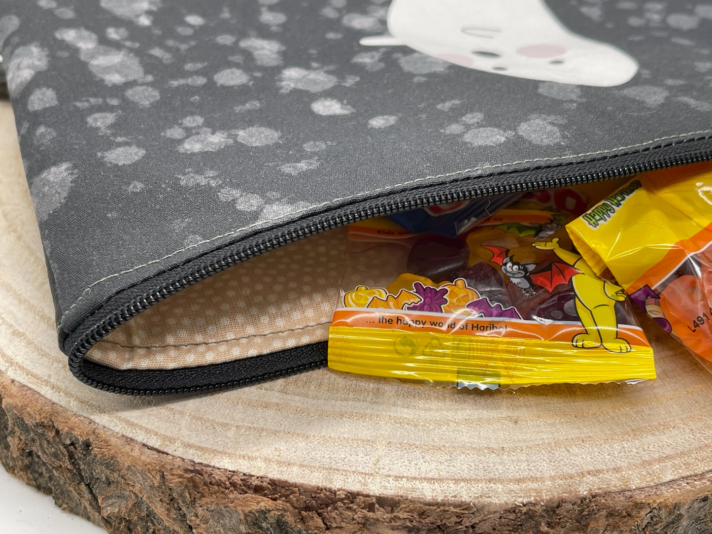 Stylische Federtasche Stifttasche kleiner Geist schwarz