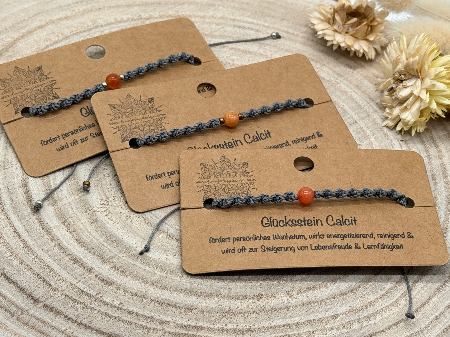 Makramee Armband mit Calcit – Glücksstein Armband für Harmonie & positive Energie