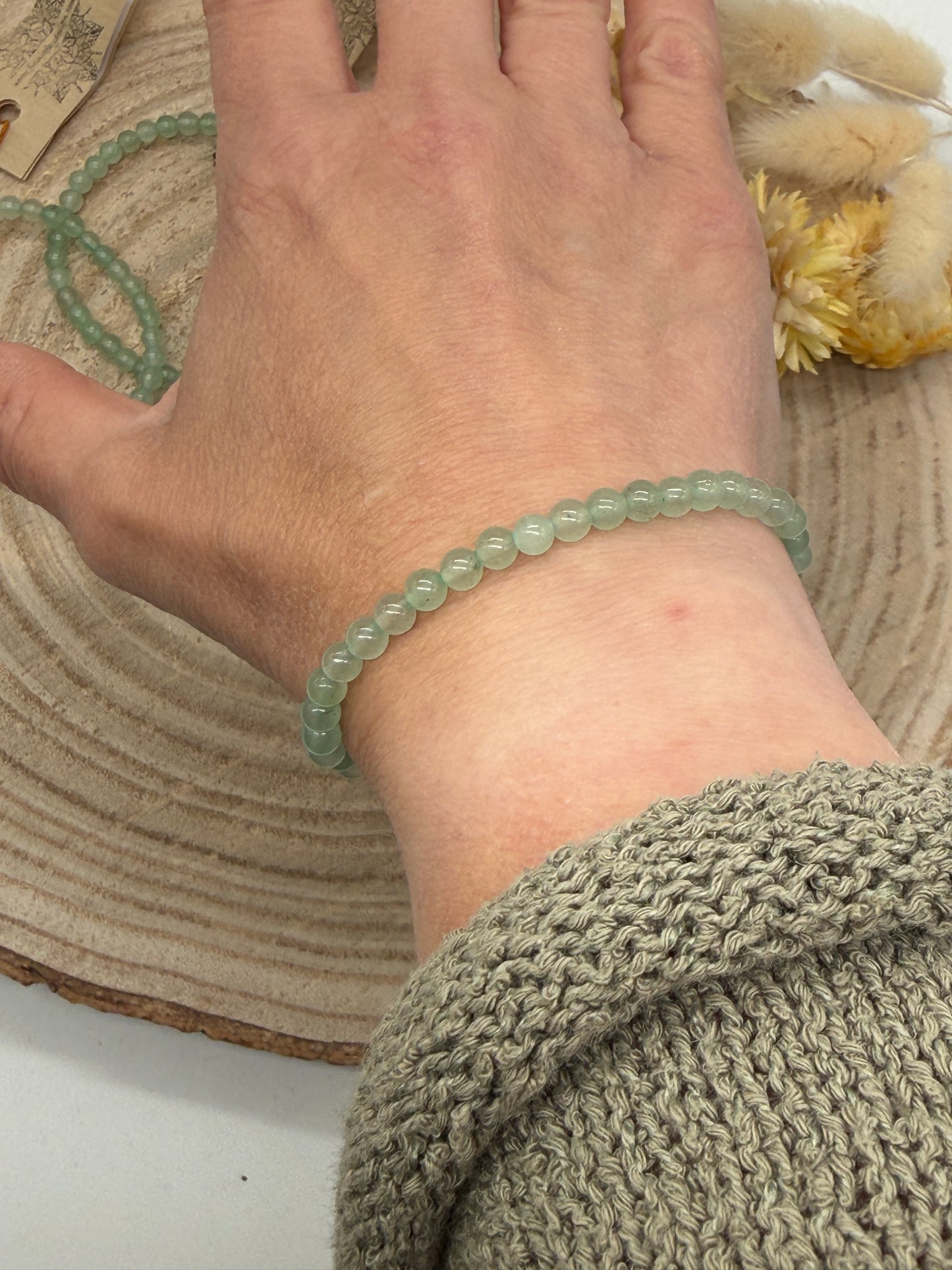 Elastisches Edelstein Armband mit Aventurine Perlen