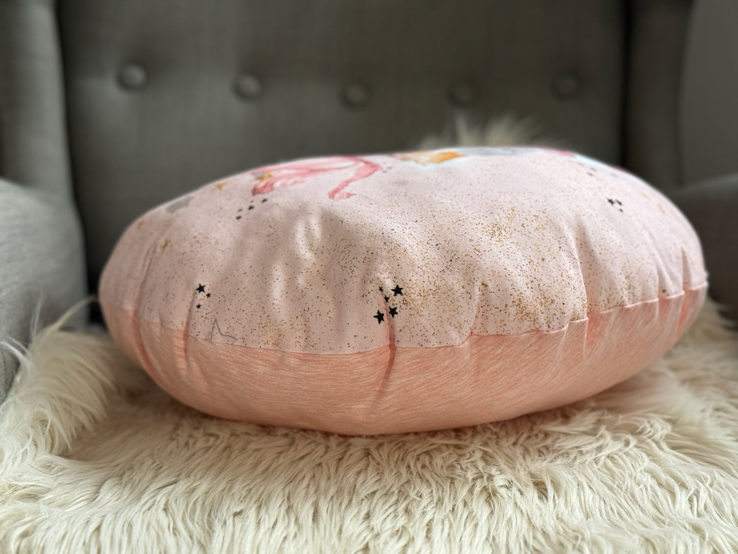 Handgemachtes weiches gemütliches Kissen Kuschelkissen Dekokissen Reisekissen kleines Rehkitz rosa