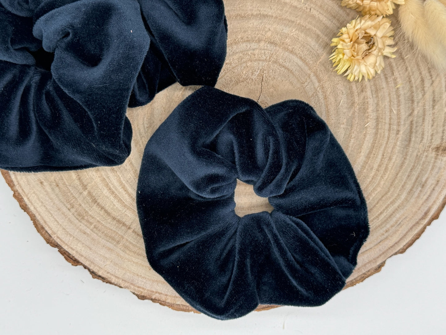 Velour Scrunchie Haargummi Uni dunkelblau