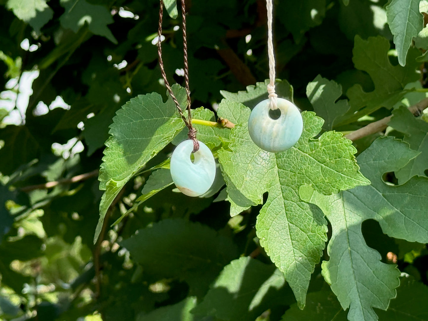Makramee Schmuck Choker Halbedelstein Kette mit Amazonit Stein