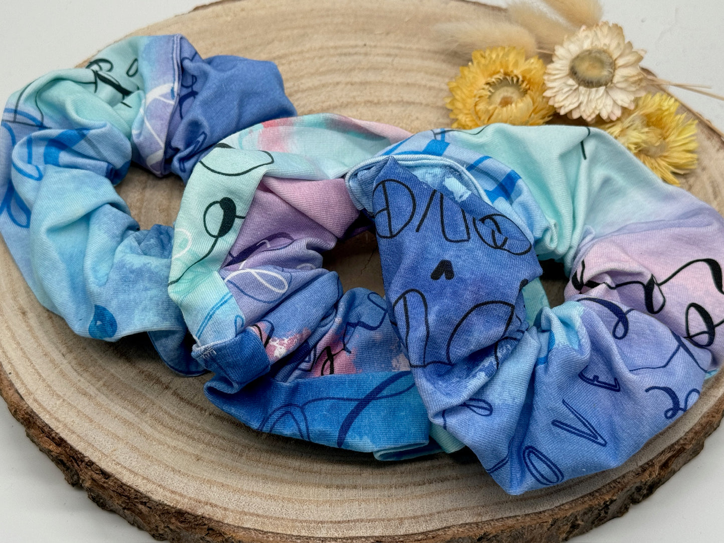 Scrunchie Haargummi streetArt blau