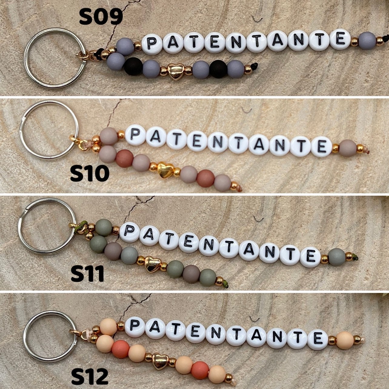 Schlüsselanhänger Taschenanhänger Anhänger Lieblingsmensch mit schwarzen Buchstabenperlen