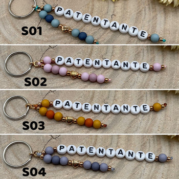 Schlüsselanhänger Taschenanhänger Anhänger Trauzeugin mit schwarzen Buchstabenperlen