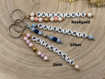 Schlüsselanhänger Taschenanhänger Anhänger Best Friends mit schwarzen Buchstabenperlen